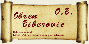 Obren Biberović vizit kartica